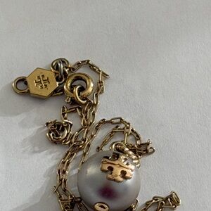 Tory Burch Gold Chain with Pearl Pendant Necklace
